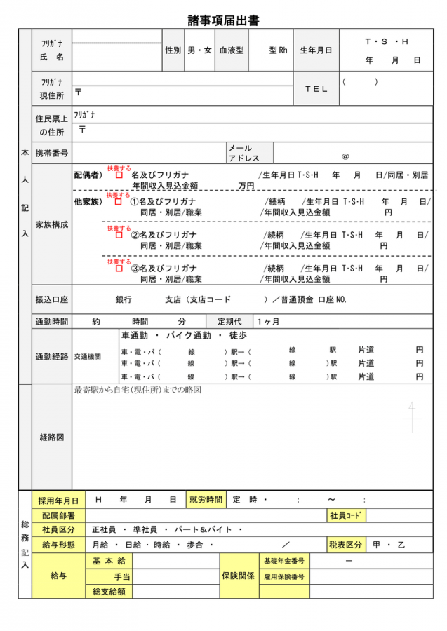社員名簿の家族構成について 日本の人事部