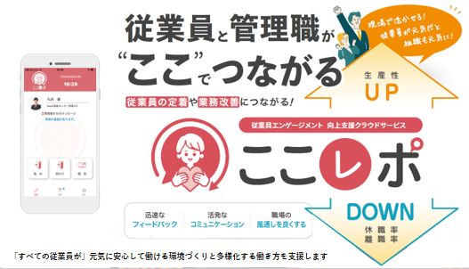 従業員エンゲージメント向上支援クラウドサービス「ここレポ」案内リーフレット