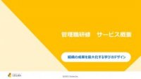 【LDcube】管理職研修サービス概要~組織の成果を最大化する学びのデザイン