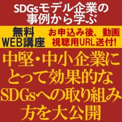 SDGsに先進的に取り組むモデル企業の事例を公開
【動画視聴版ウェビナー】
戦略コンサルが講師!「中堅・中小企業にとって効果的なSDGsへの取り組み方」を大公開