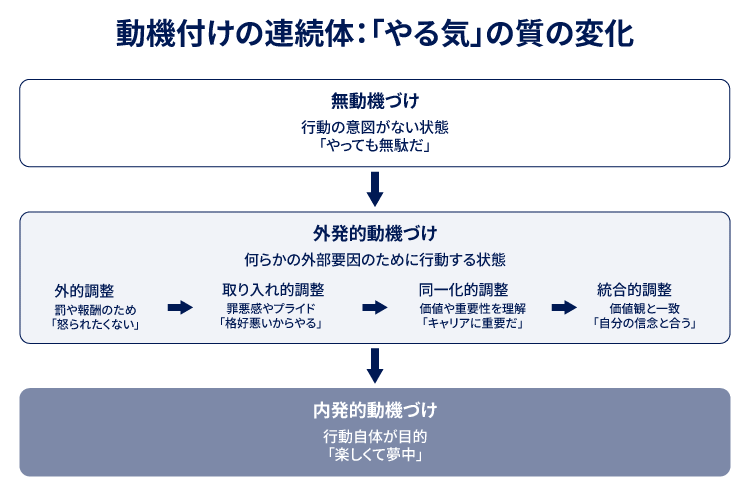動機づけの連続体：「やる気」の質の変化